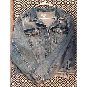 Distressed Light Denim Jacket